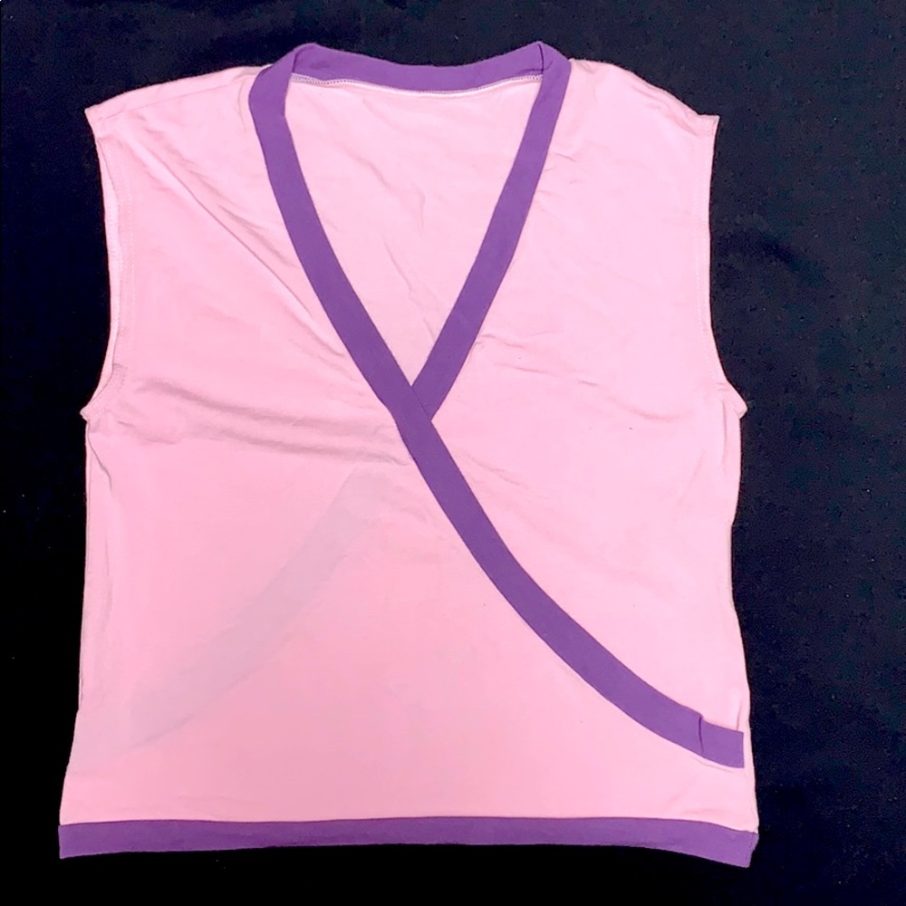 Dance Top Cross-Front Sleeveless V-Neck  New